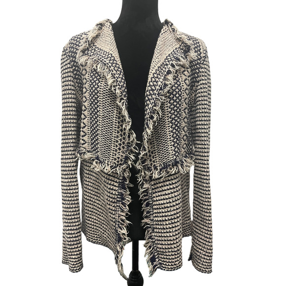 Chico's Sweaters - Chico's Indie Frayed Tweed Cardigan, Size 1 (Medium)